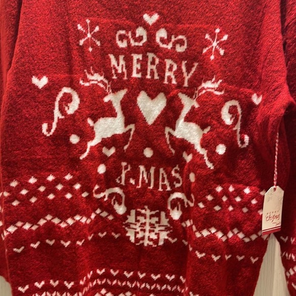 NWT MERRY X-MAS long Sleeve Red Sweater. - Picture 2 of 8